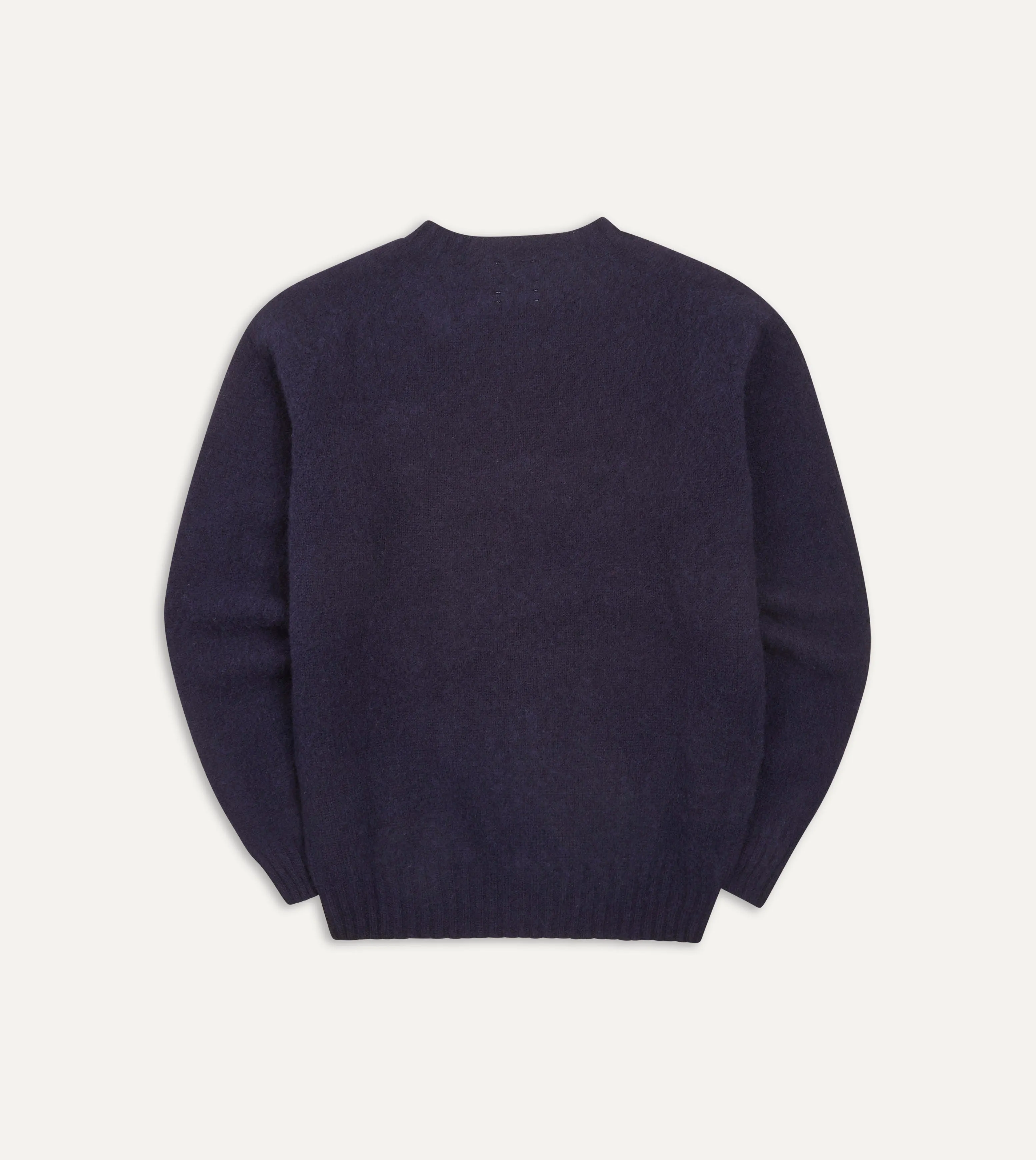 Navy Brushed Shetland Crew Neck Jumper