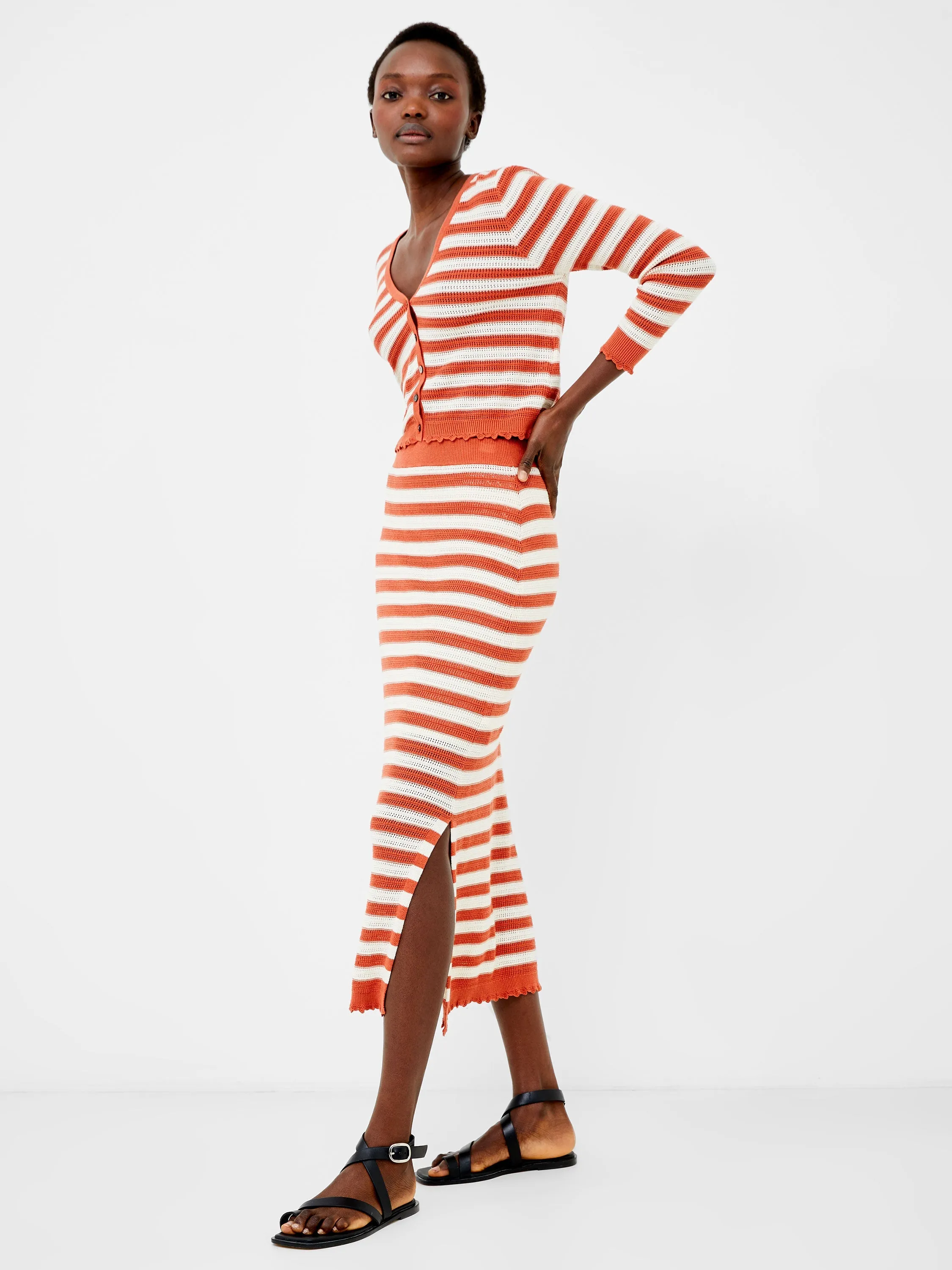 Nesta Stripe Midi Skirt