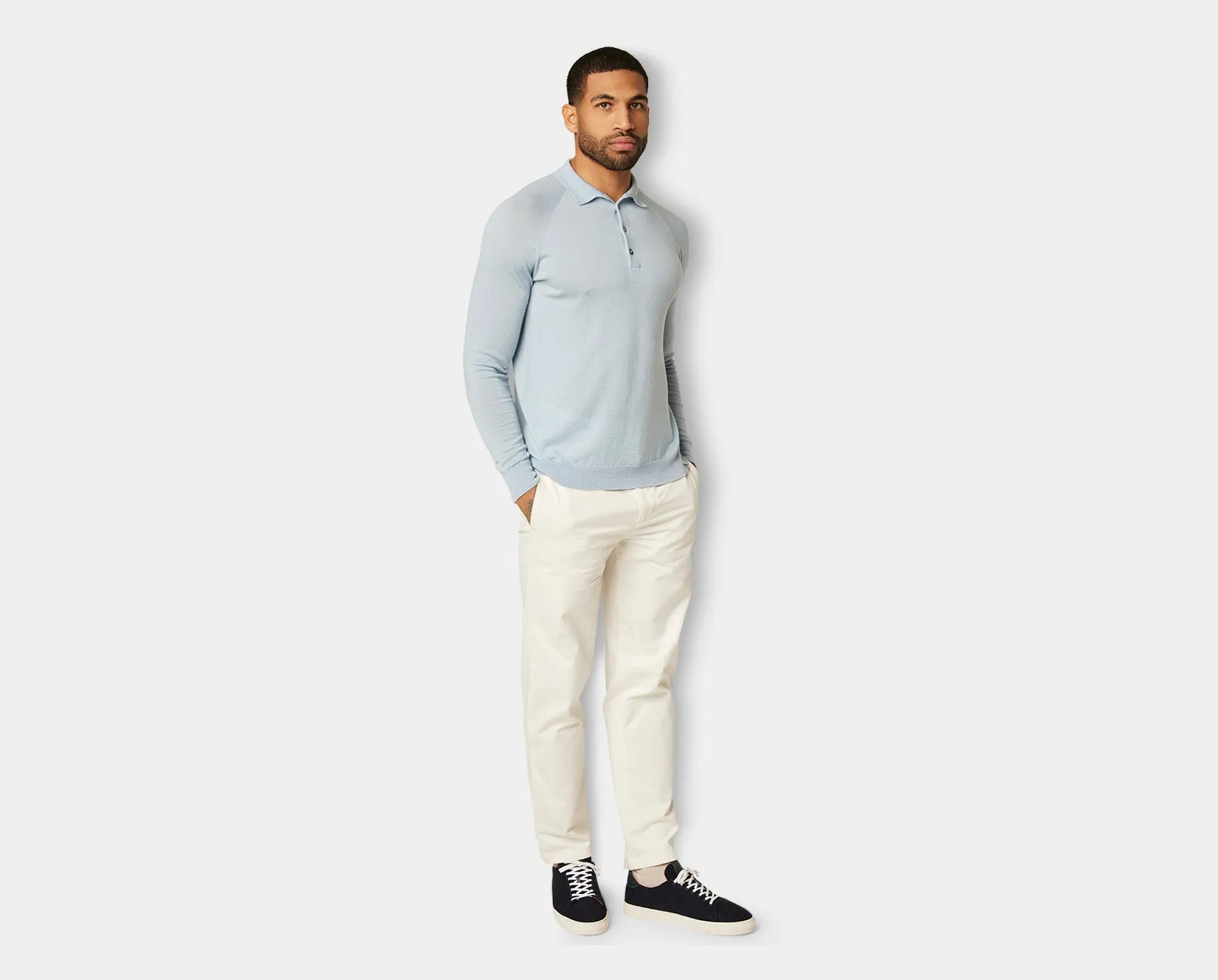 Ocean Long Sleeve Wool Polo