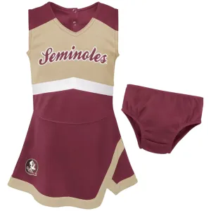 Outerstuff Infant/Toddler Seminoles Cheerleader Jumper Dress - Garnet/Gold