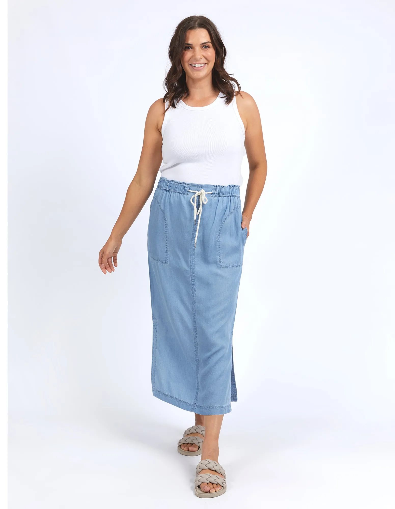 Penny Utility Skirt Mid Blue Wash