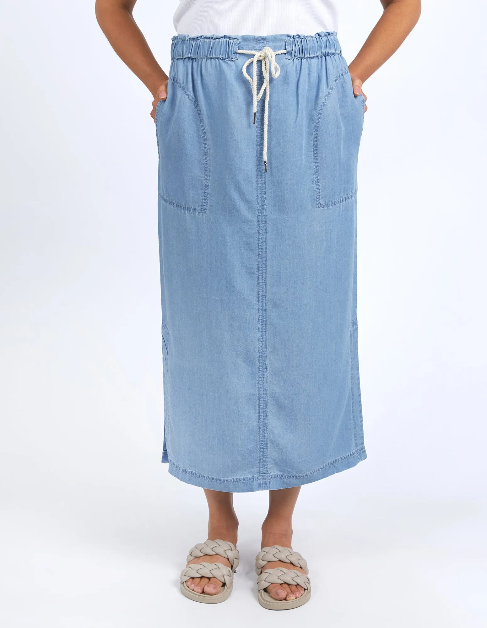 Penny Utility Skirt Mid Blue Wash