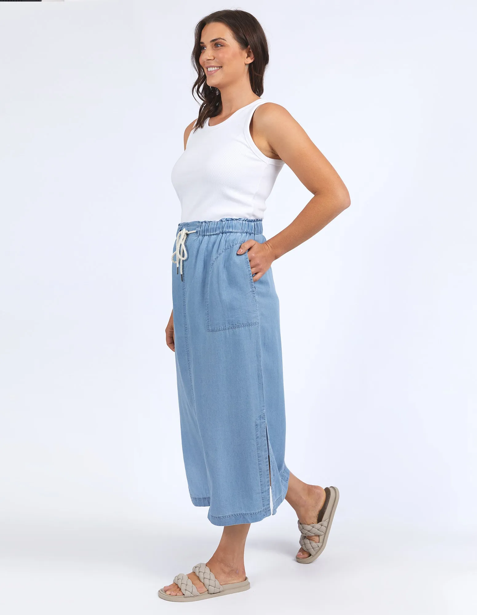 Penny Utility Skirt Mid Blue Wash