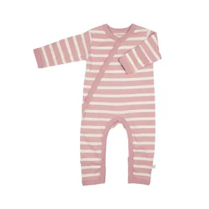 Pigeon Organics Kimono Breton Stripe Romper - Pink