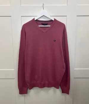 Pink Mens Cotton Logo Jumper