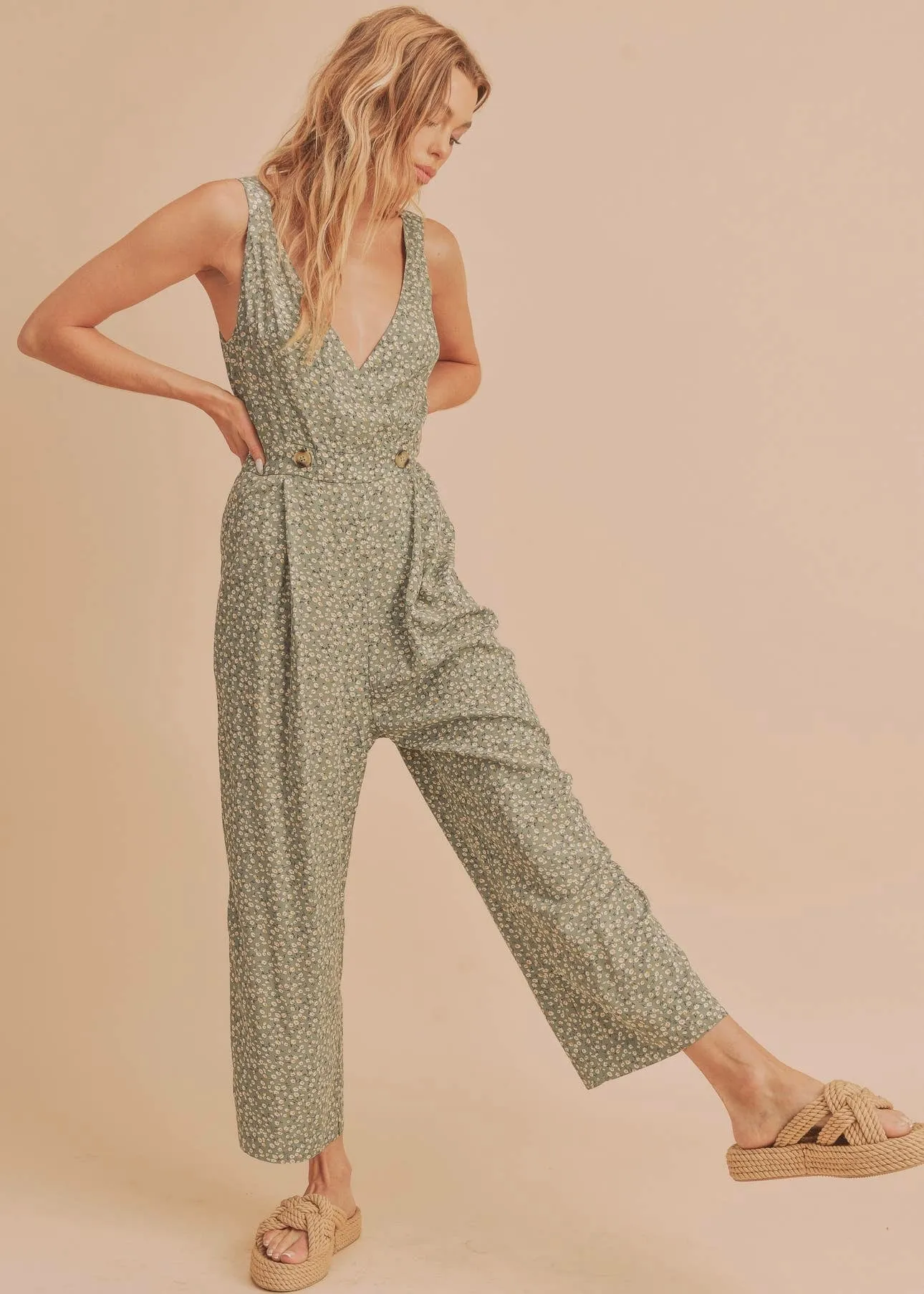 Piper Floral Button Jumpsuit