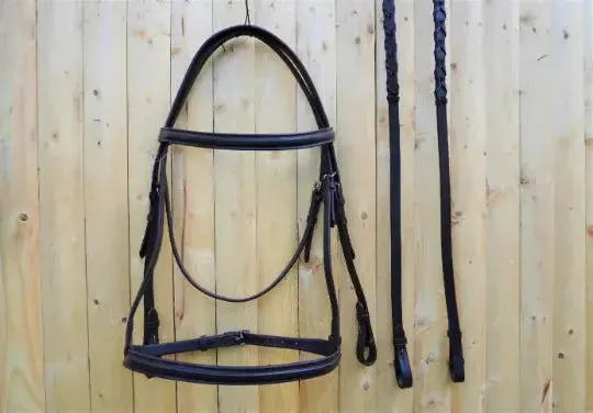 Plain Raised English Bridle - Premium Leather Quality with Stainless steel Hardware