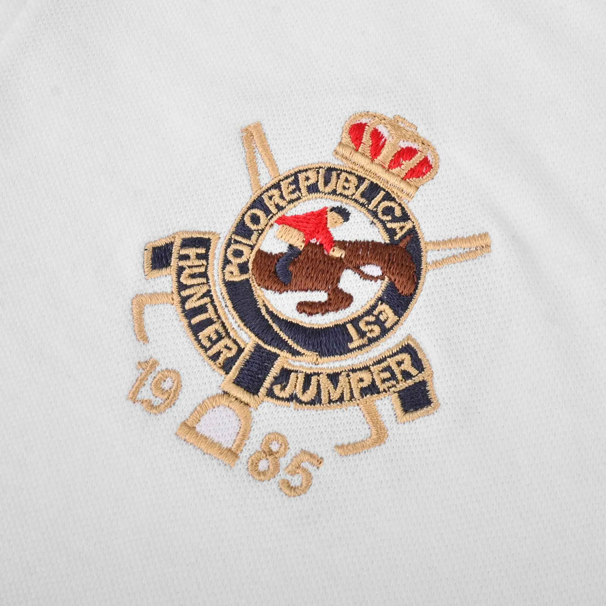 Polo Republica Men's Hunter Jumper & Crest 5 Embroidered Short Sleeve Polo Shirt