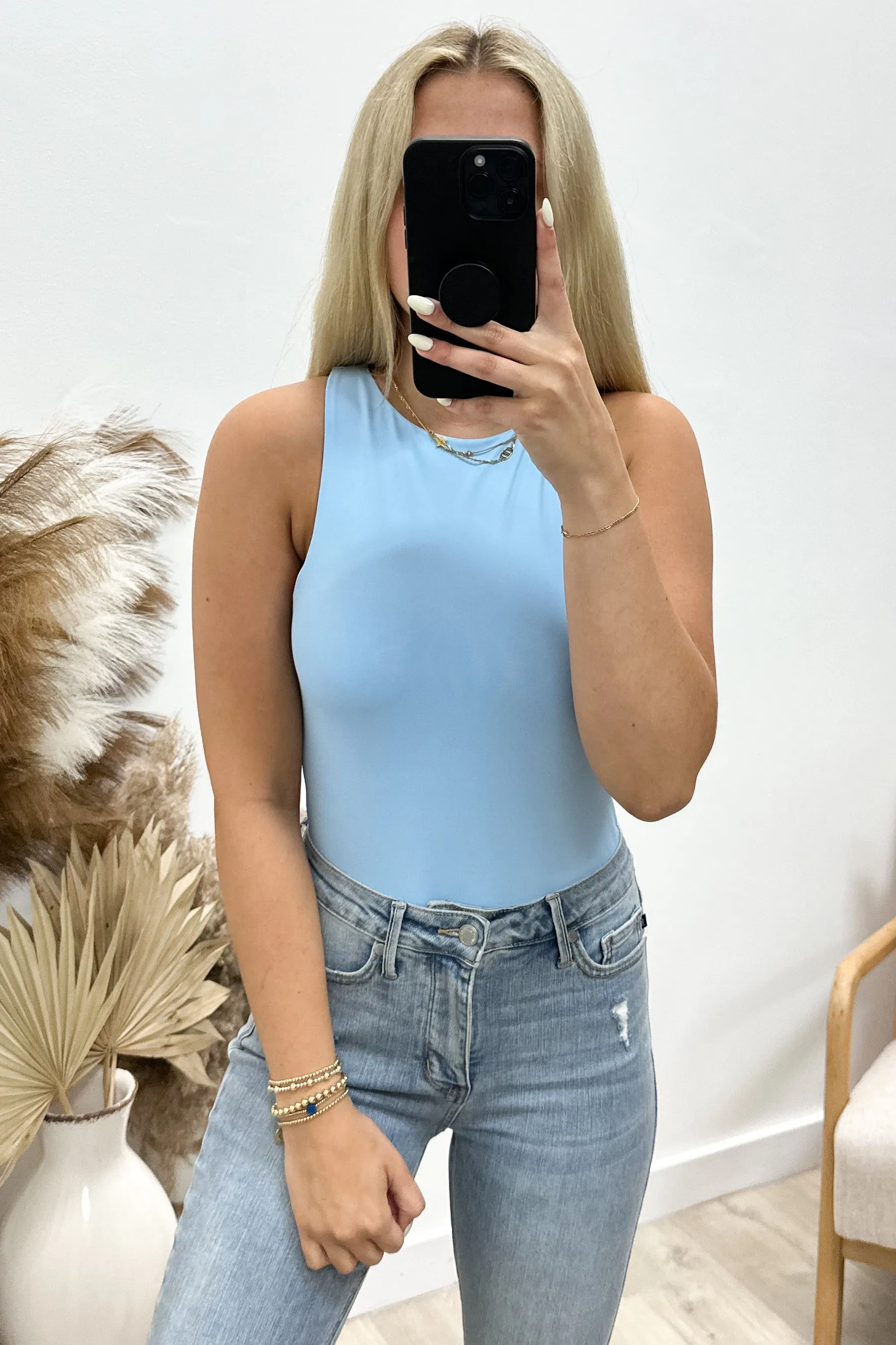 "Flirt With Fate" Bodysuit (Light Blue)