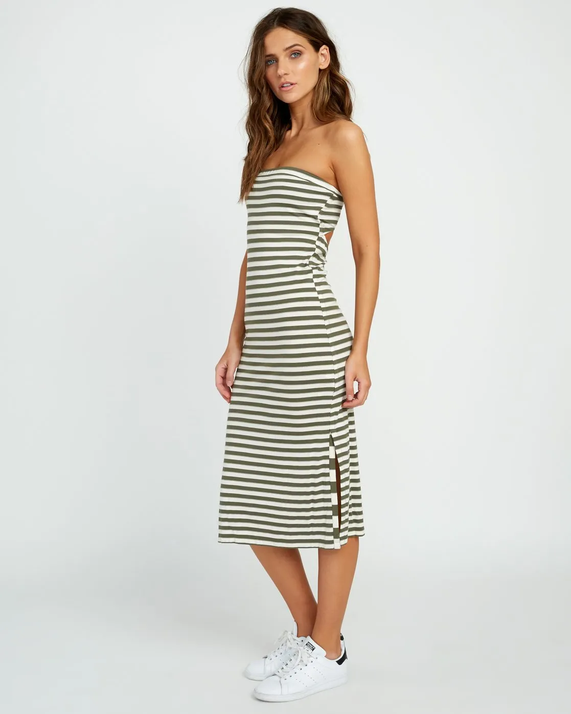 Raincheck Strapless Midi Dress - Army Fade