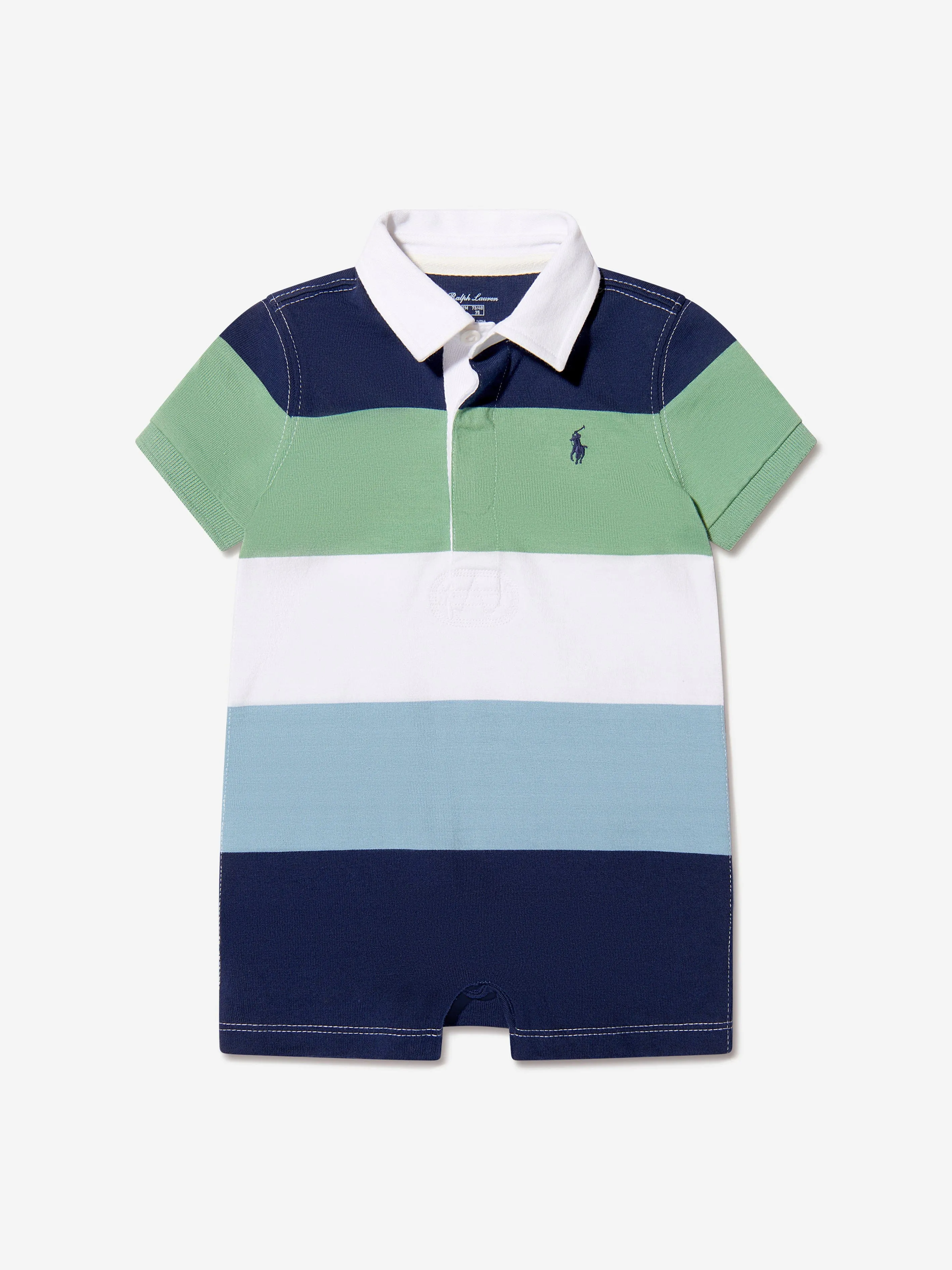 Ralph Lauren Baby Boys Striped Romper in Multicolour