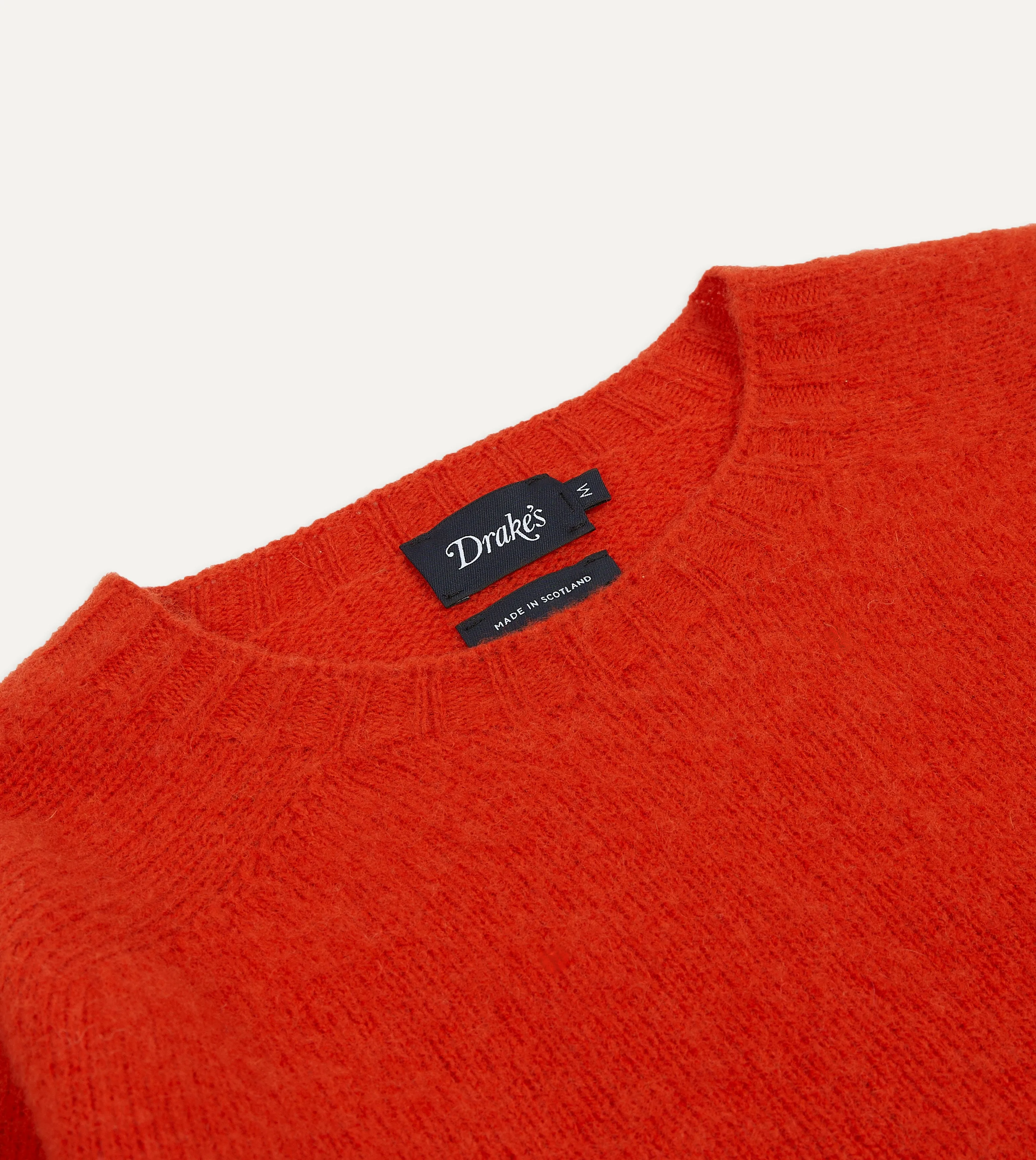 Red Brushed Shetland Crew Neck Jumper