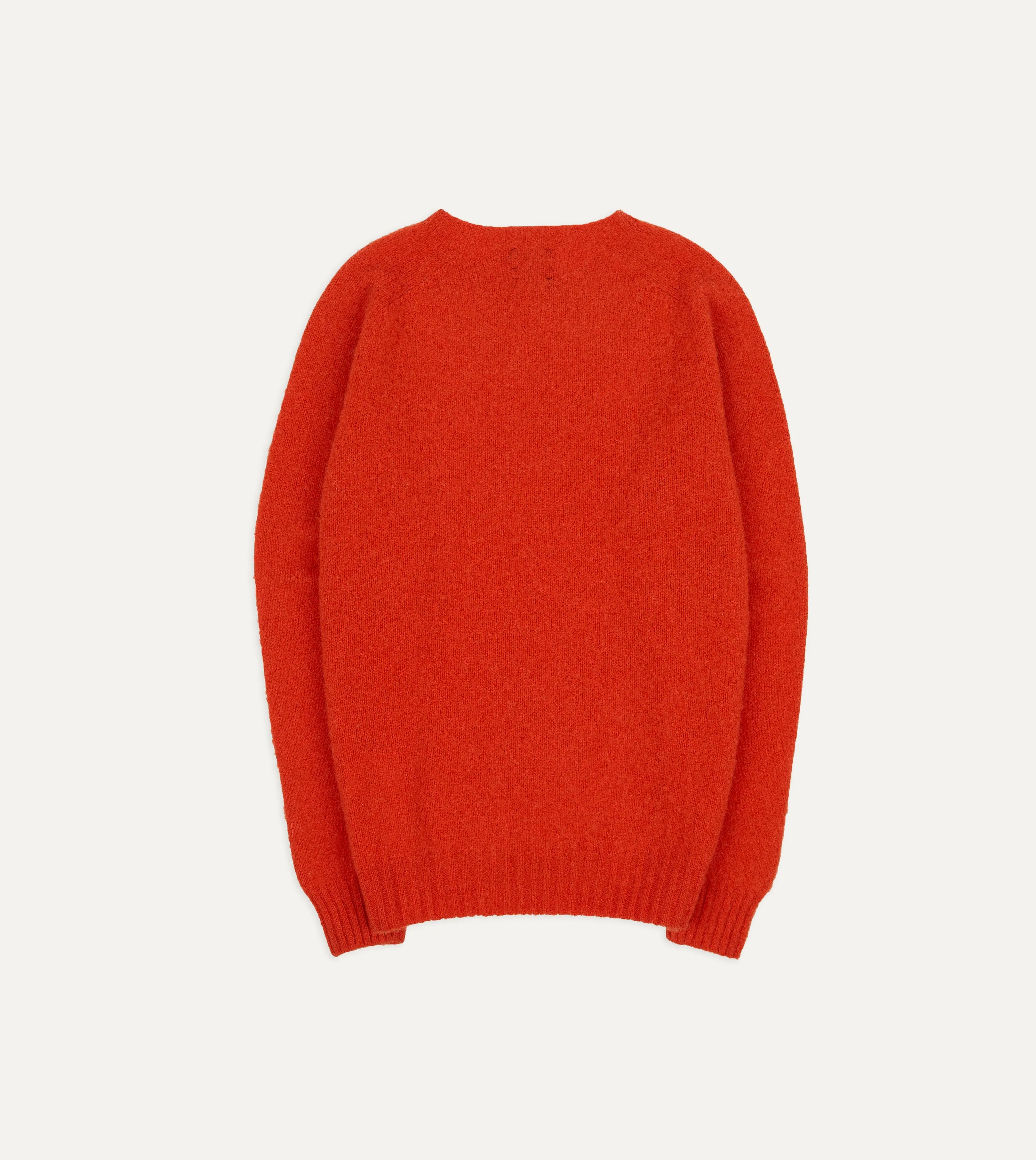 Red Brushed Shetland Crew Neck Jumper