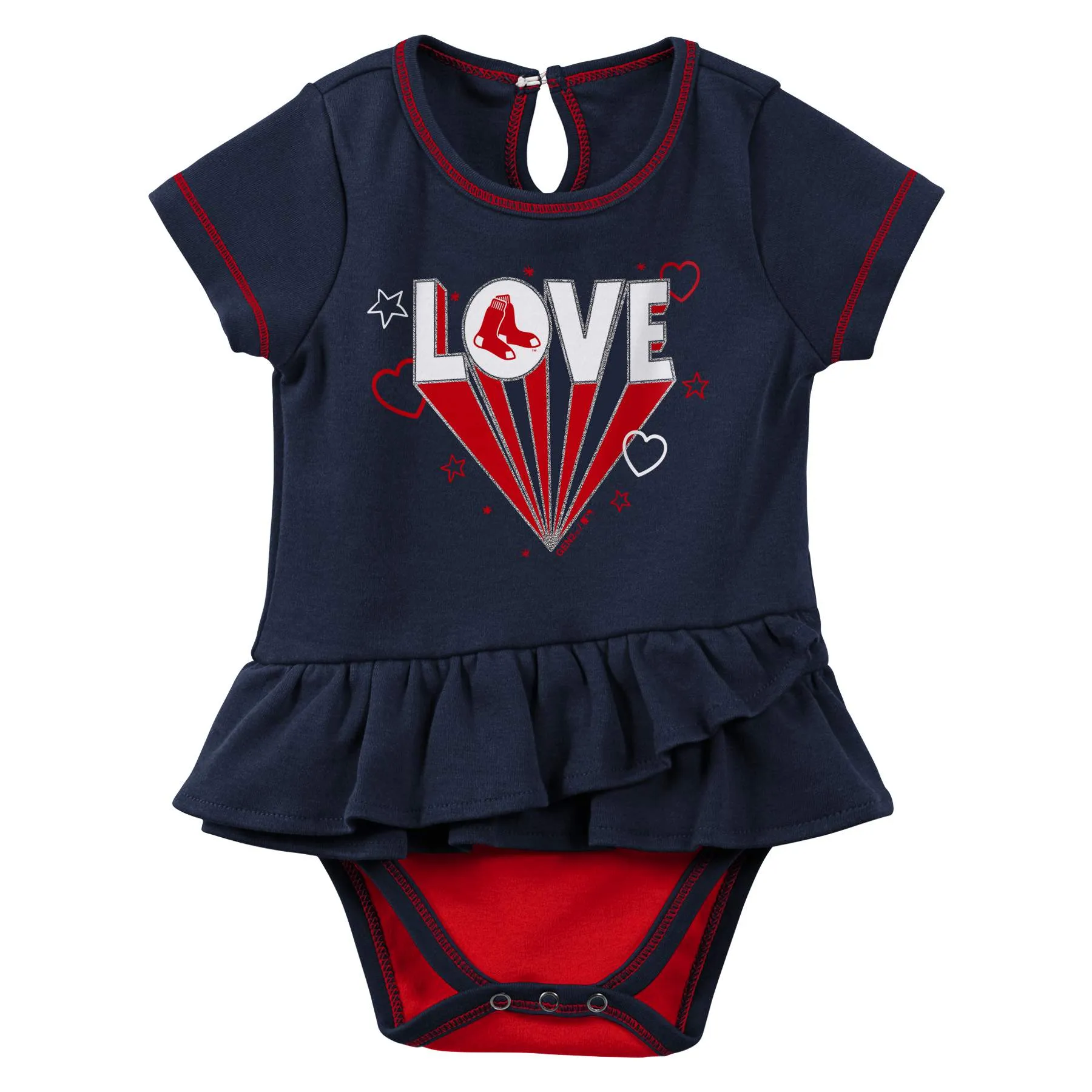 Red Sox Girl Bodysuit, Bib and Bootie Set