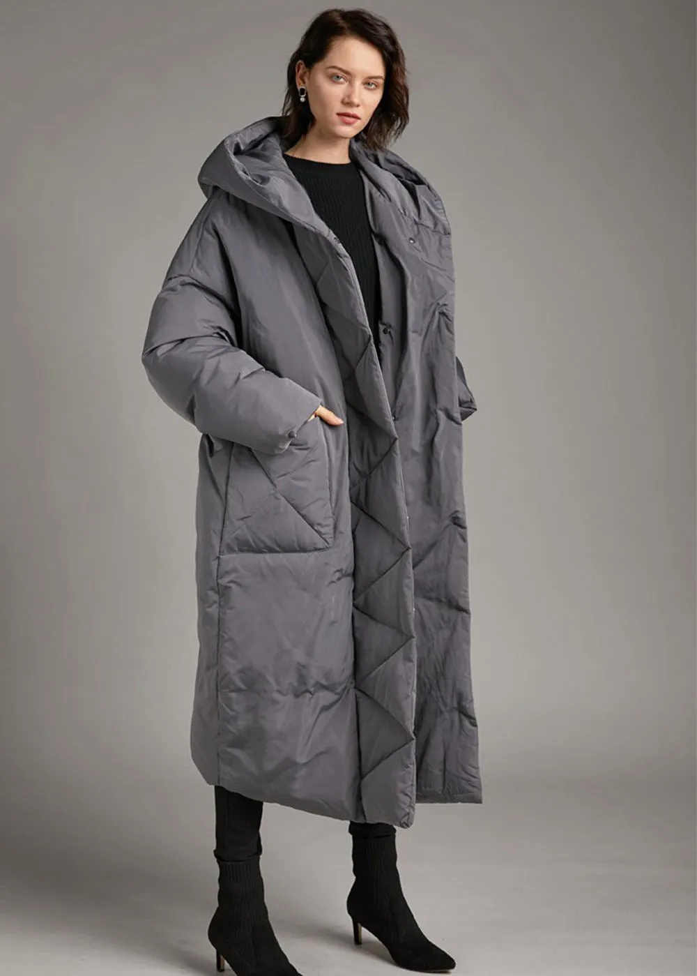 Relaxed Fit Storm Flap Hooded Down Puffer Parka