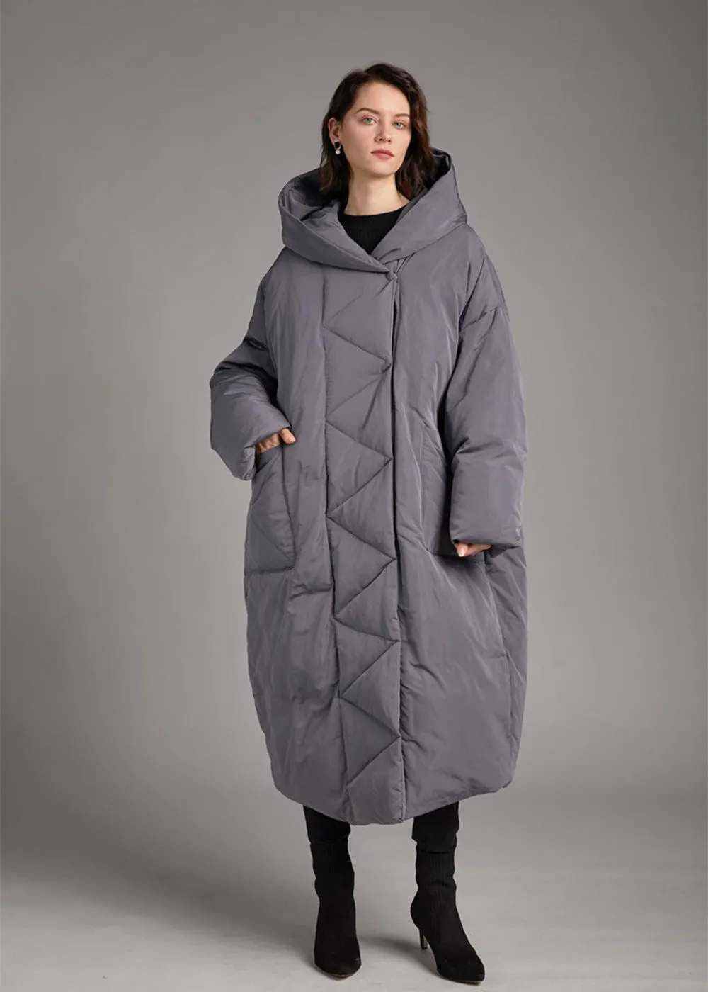 Relaxed Fit Storm Flap Hooded Down Puffer Parka