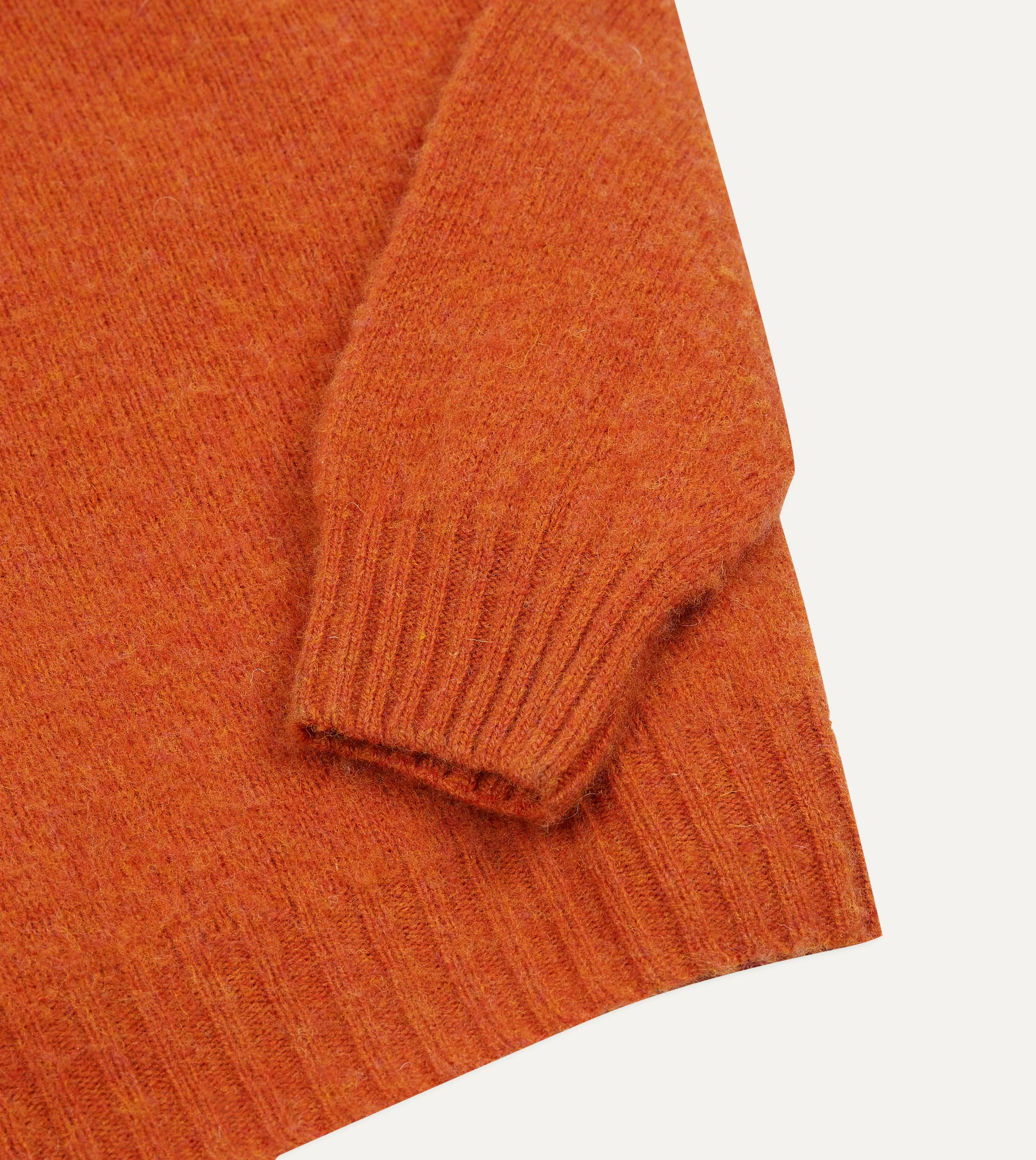 Rust Brushed Shetland Crew Neck Jumper