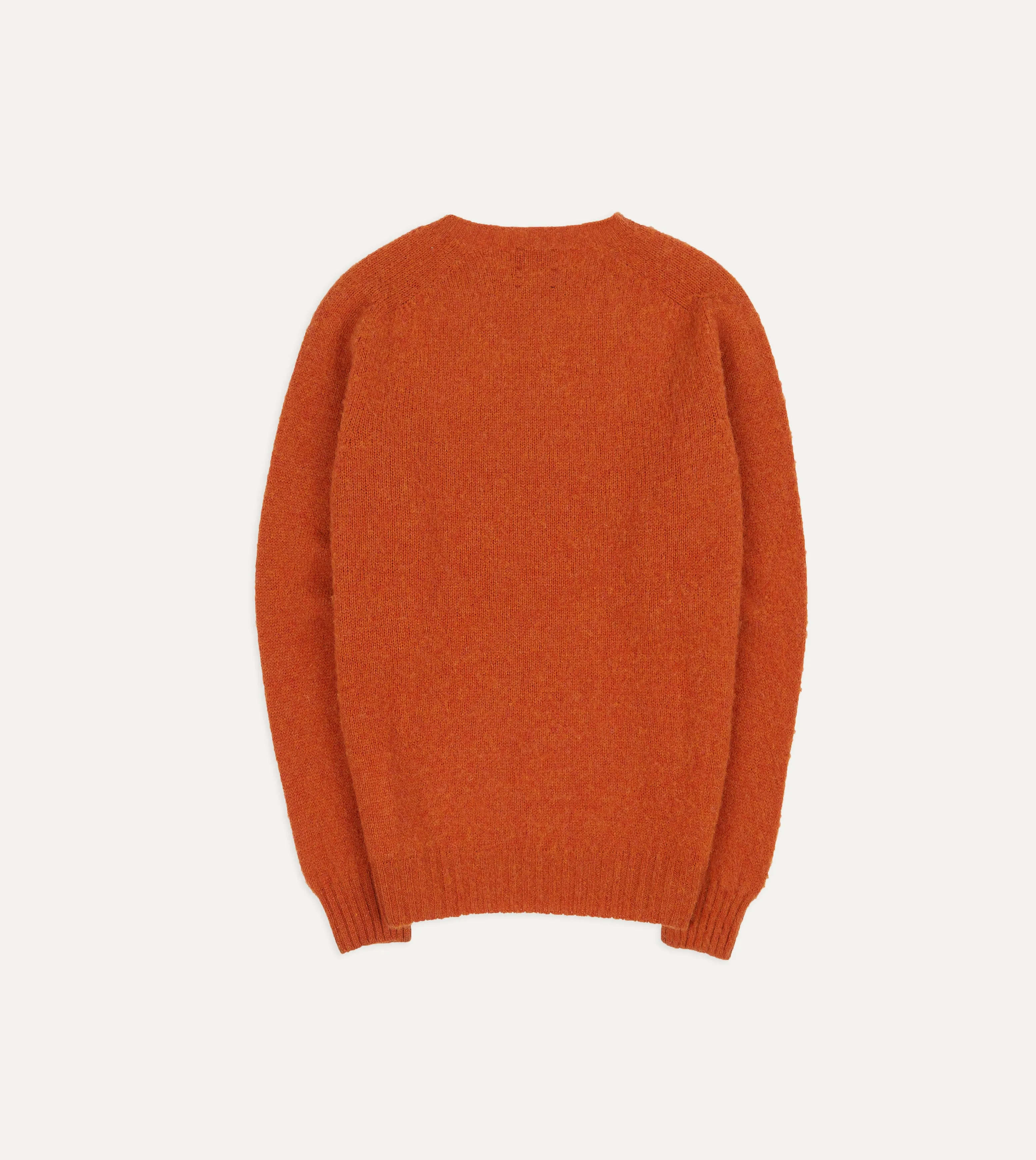 Rust Brushed Shetland Crew Neck Jumper