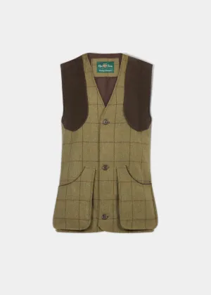 Rutland Men's Tweed Shooting Waistcoat In Lichen - Shooting Fit