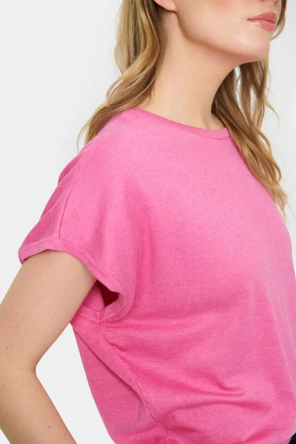 Saint Tropez Sleeveless Light Knit Pink