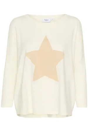 Saint Tropez Star Batwing Jumper Cream Gold