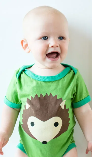 SALE!  Woodland Hedgehog Bodysuit by Doodle Pants