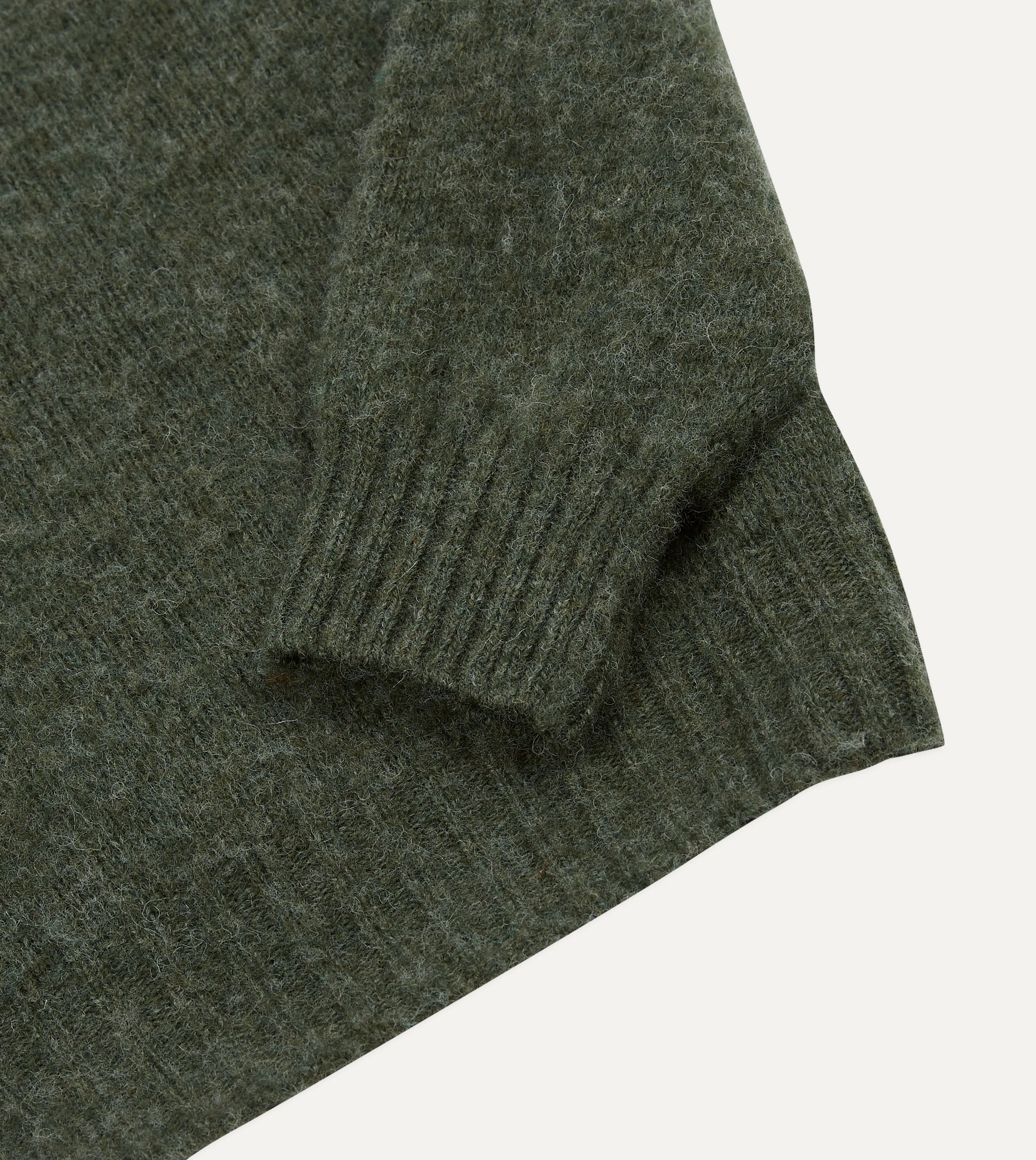 Seaweed Brushed Shetland Crew Neck Jumper