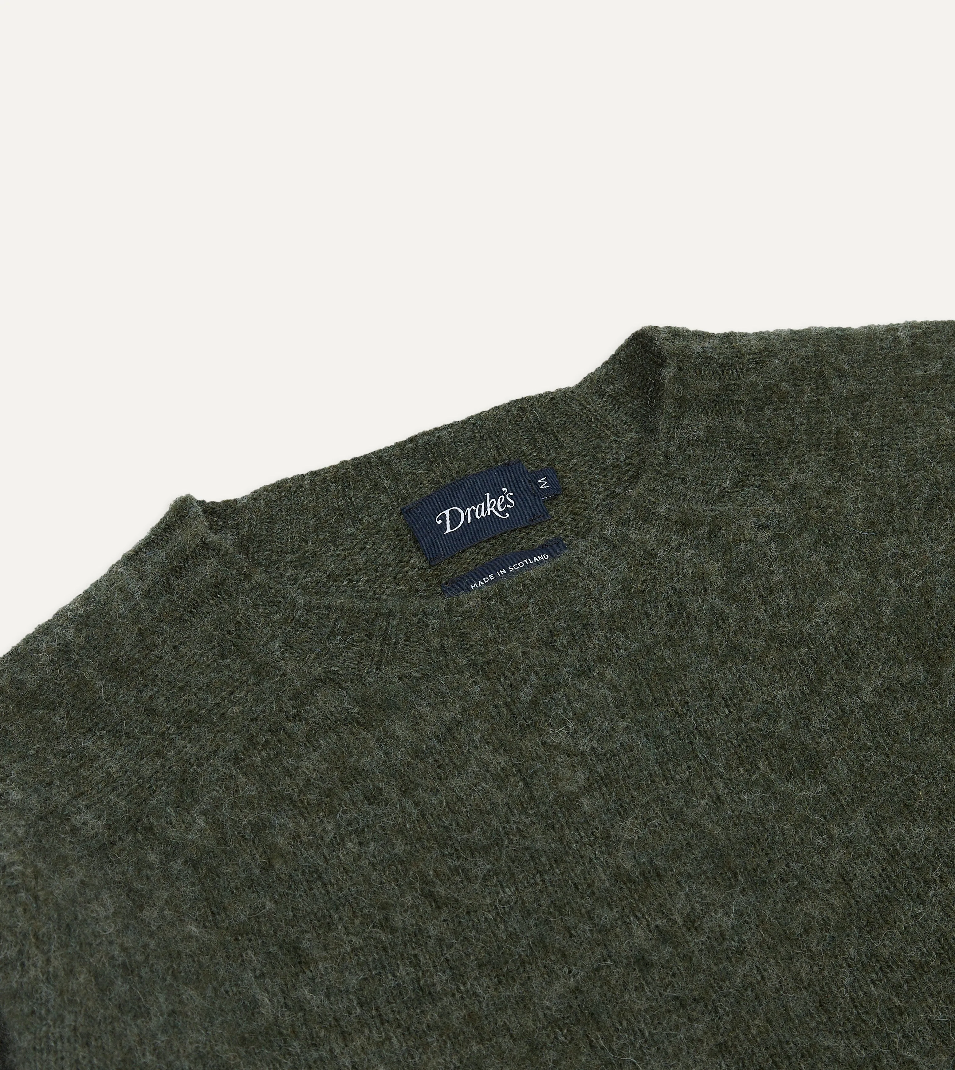 Seaweed Brushed Shetland Crew Neck Jumper