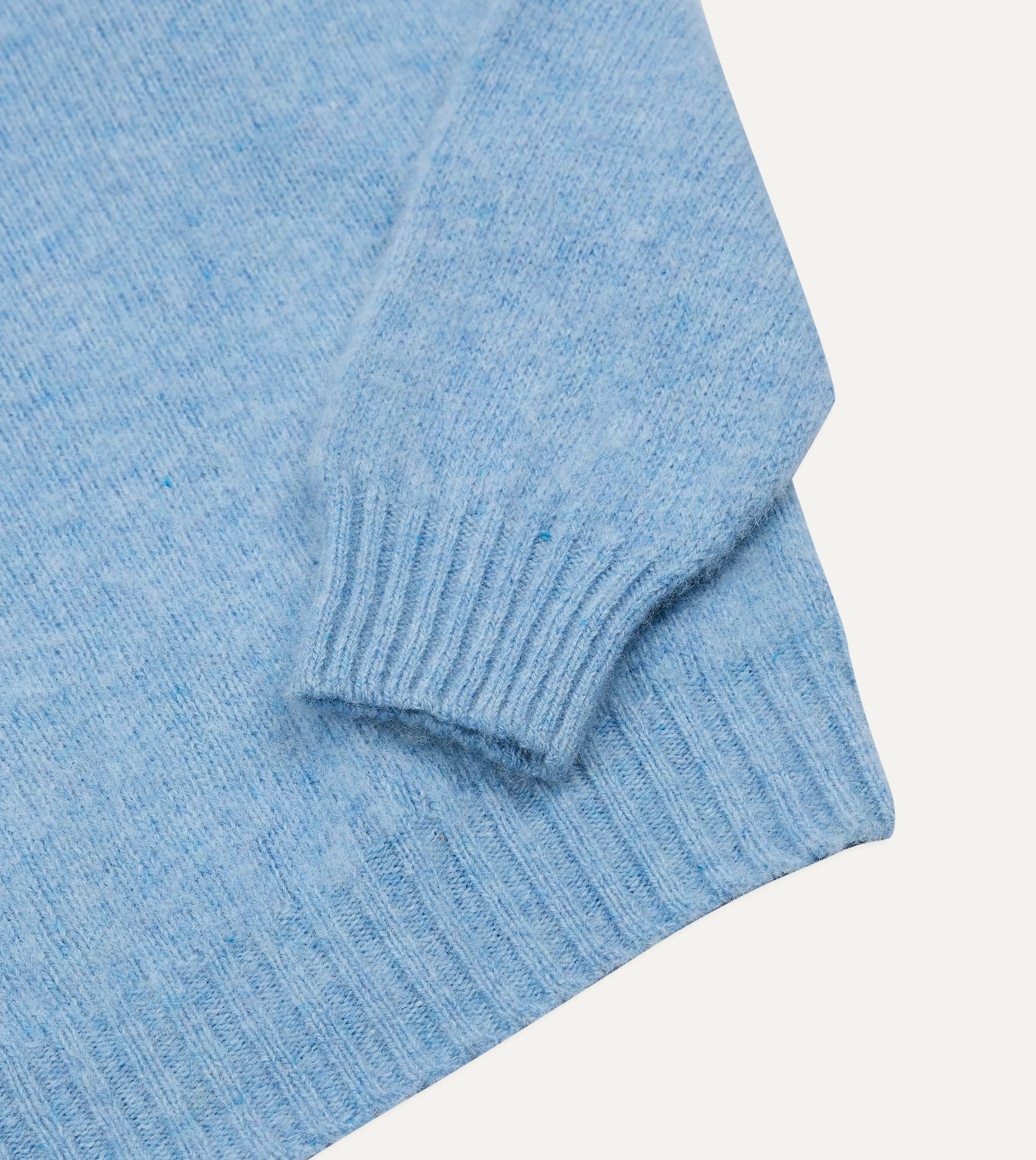 Sky Blue Brushed Shetland Crew Neck Jumper