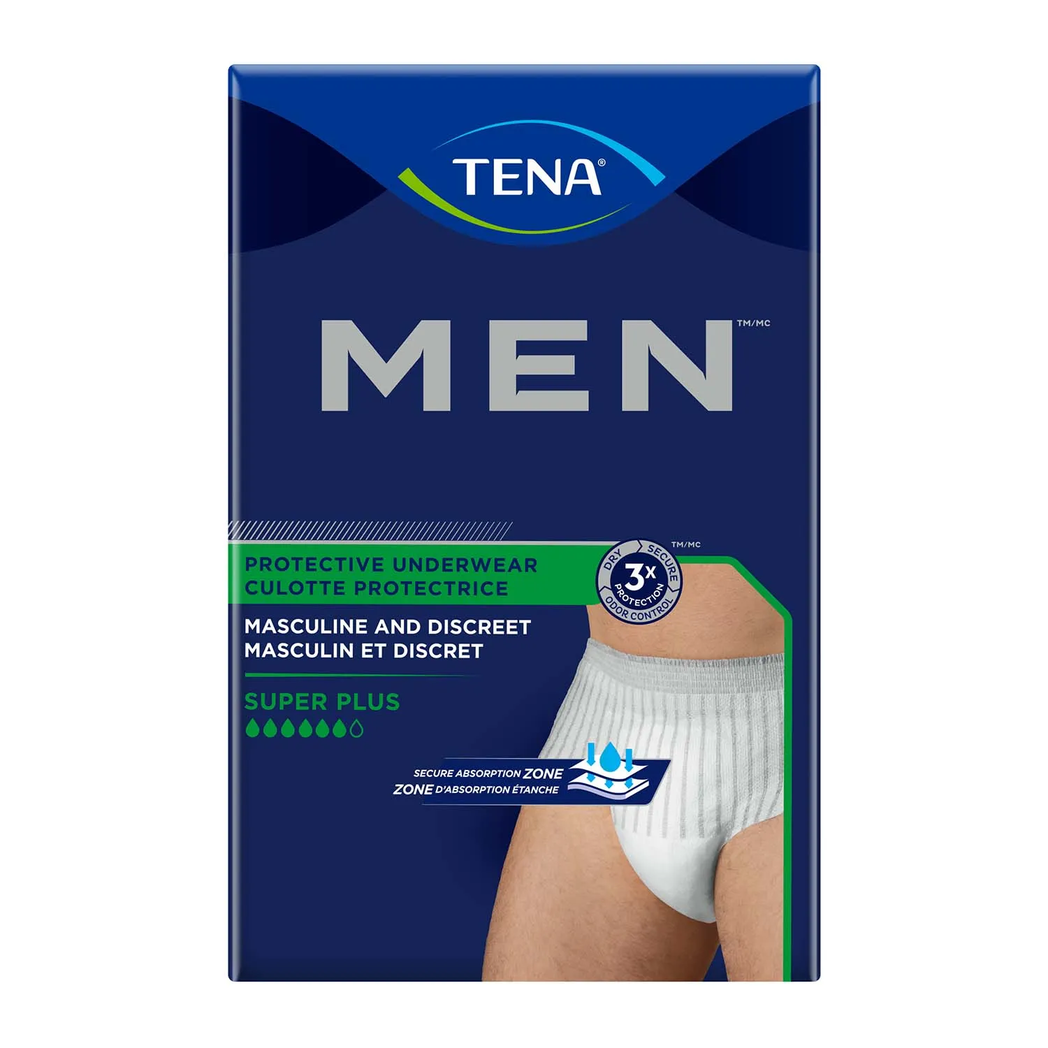 TENA MEN Protective Incontinence Underwear Super Plus Absorbency, Heavy Absorbency, Small/Medium