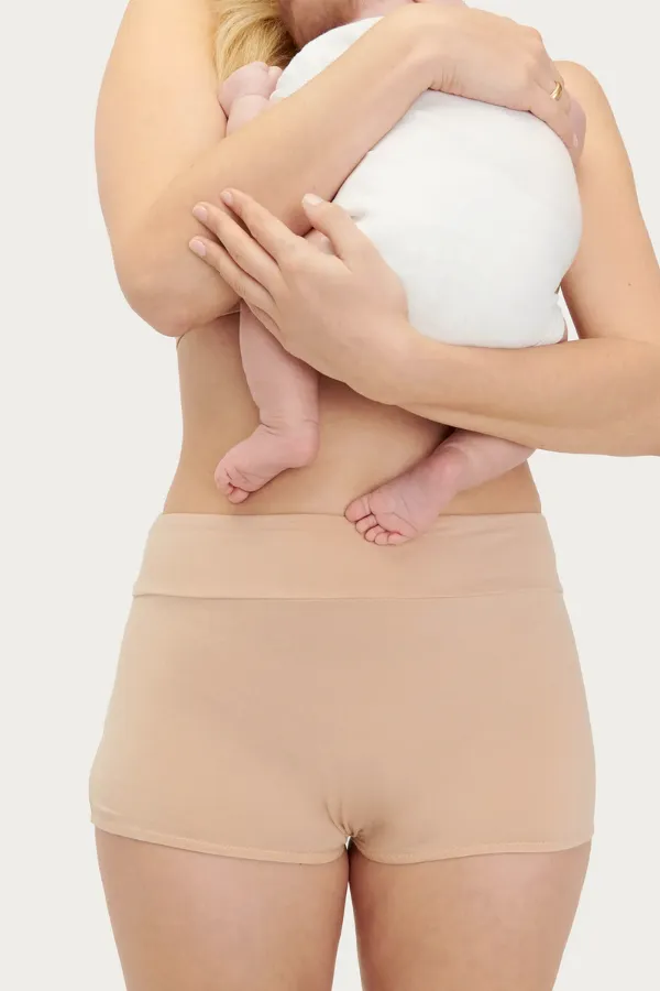 The Maternity and Postpartum Boyshort - Sand