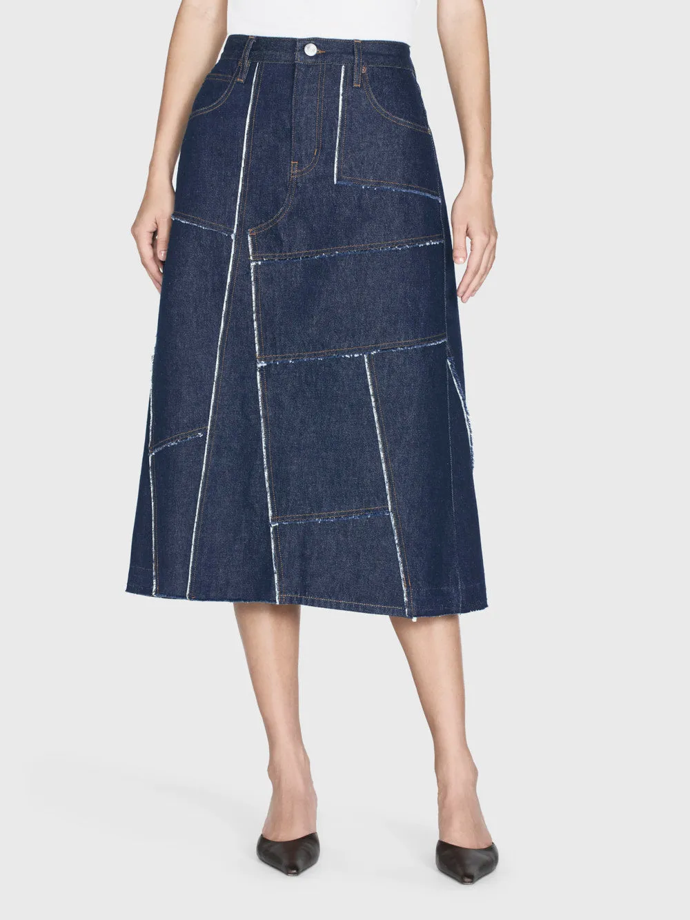 The Patchwork Midi Skirt -- Hemlock