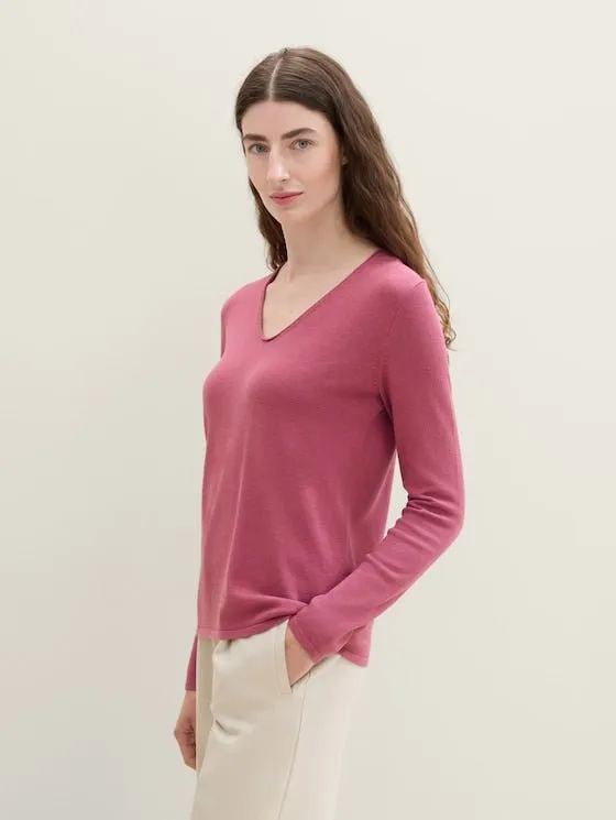 TOM TAILOR - Jumper With V-Neckline - 1012976