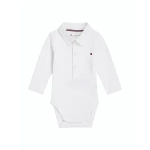 Tommy Hilfiger White Rib Bodysuit Ls Ls