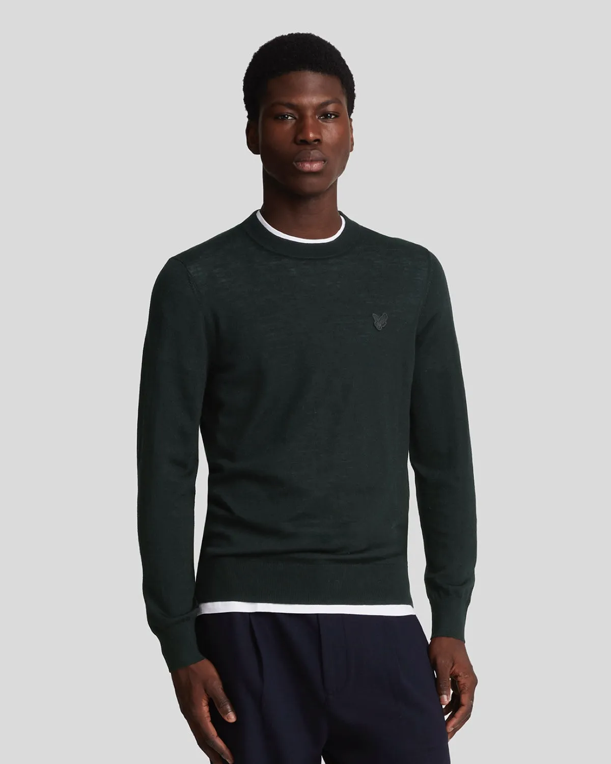 Tonal Eagle Merino Crew Neck Jumper