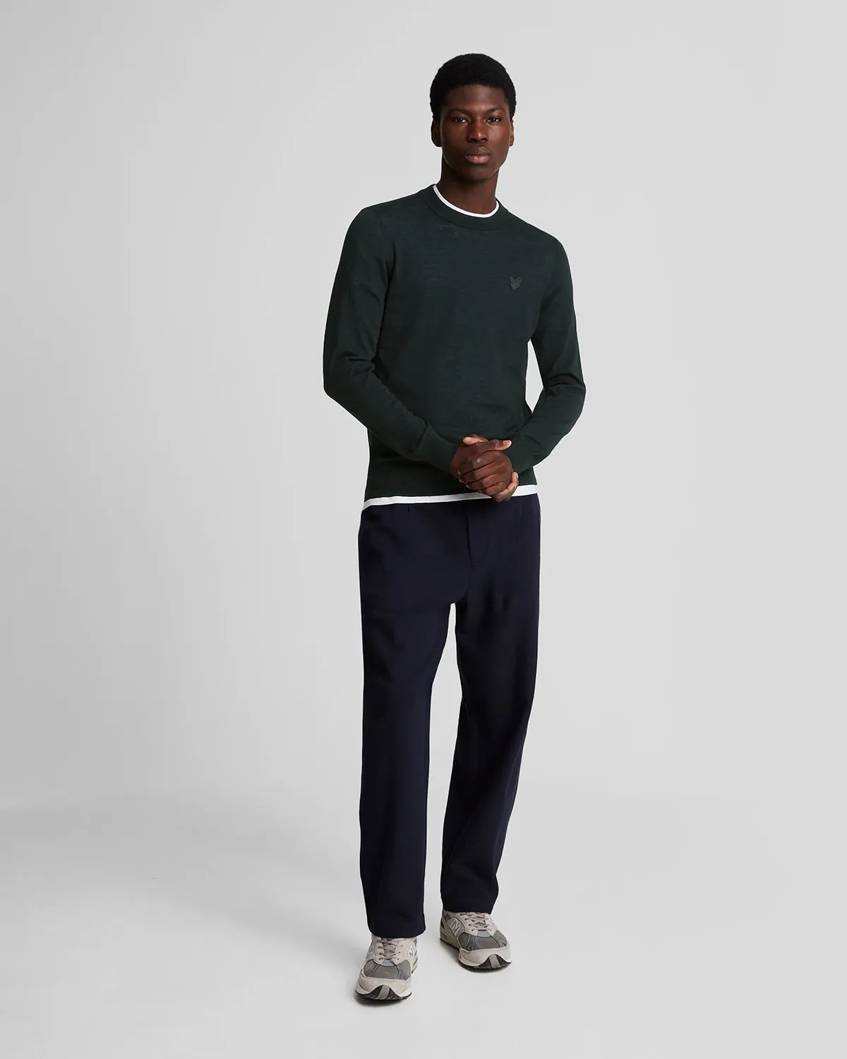 Tonal Eagle Merino Crew Neck Jumper