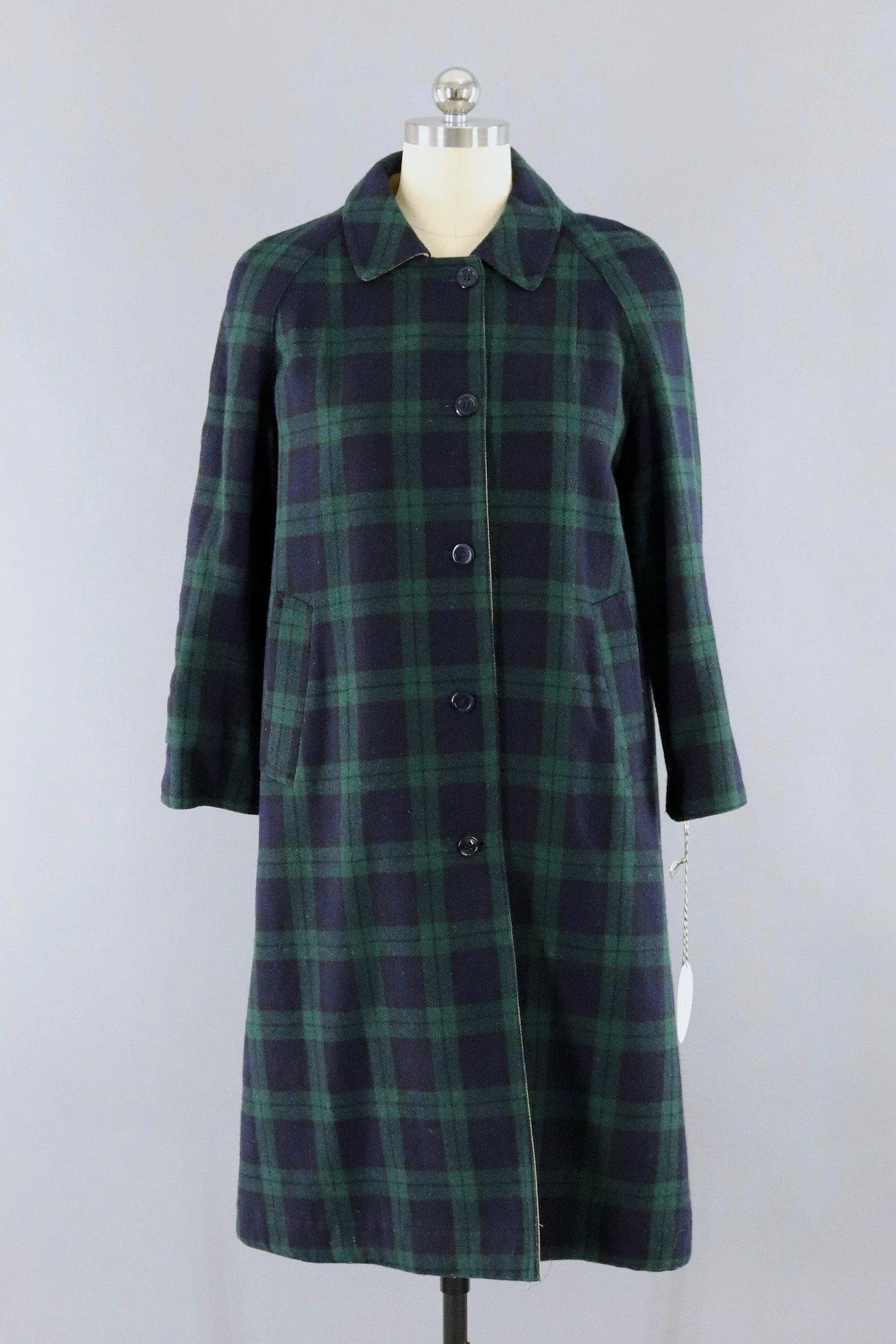 Vintage Scotland Black Watch Tartan Wool Coat