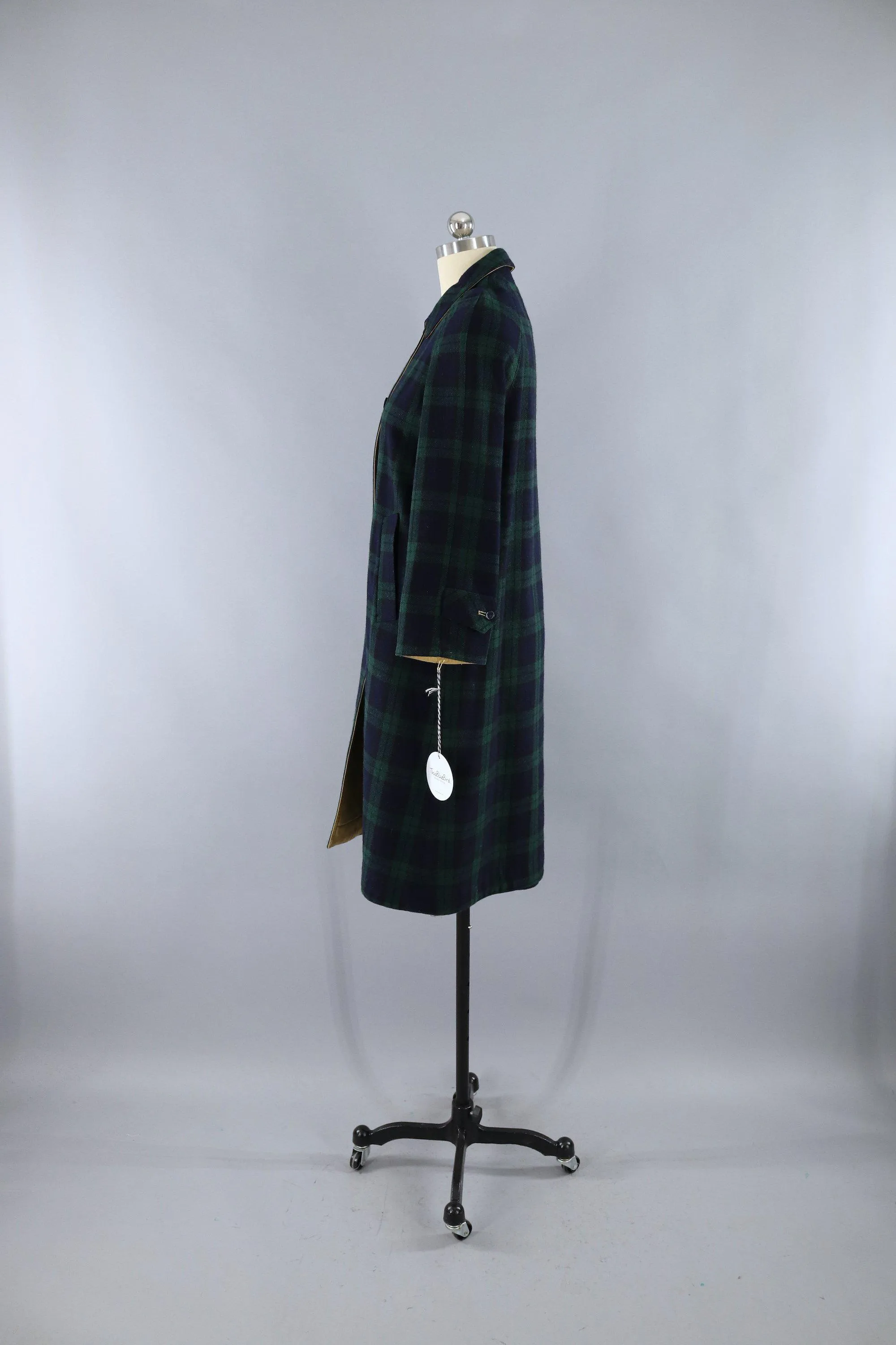 Vintage Scotland Black Watch Tartan Wool Coat