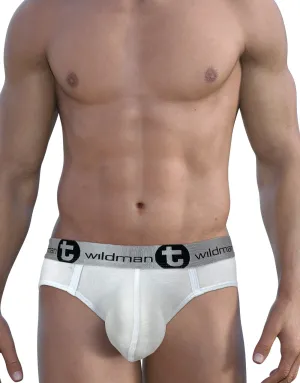 WildmanT Modal Big Boy Pouch Brief Silver White