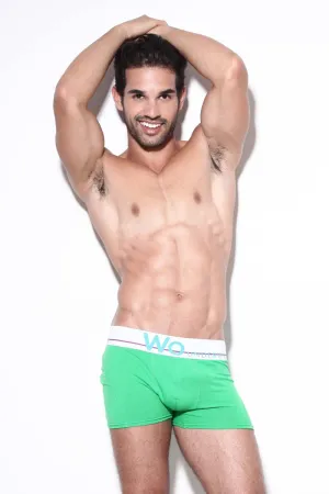 WO Underwear Solid Boxer Brief Underwear Green Size XL