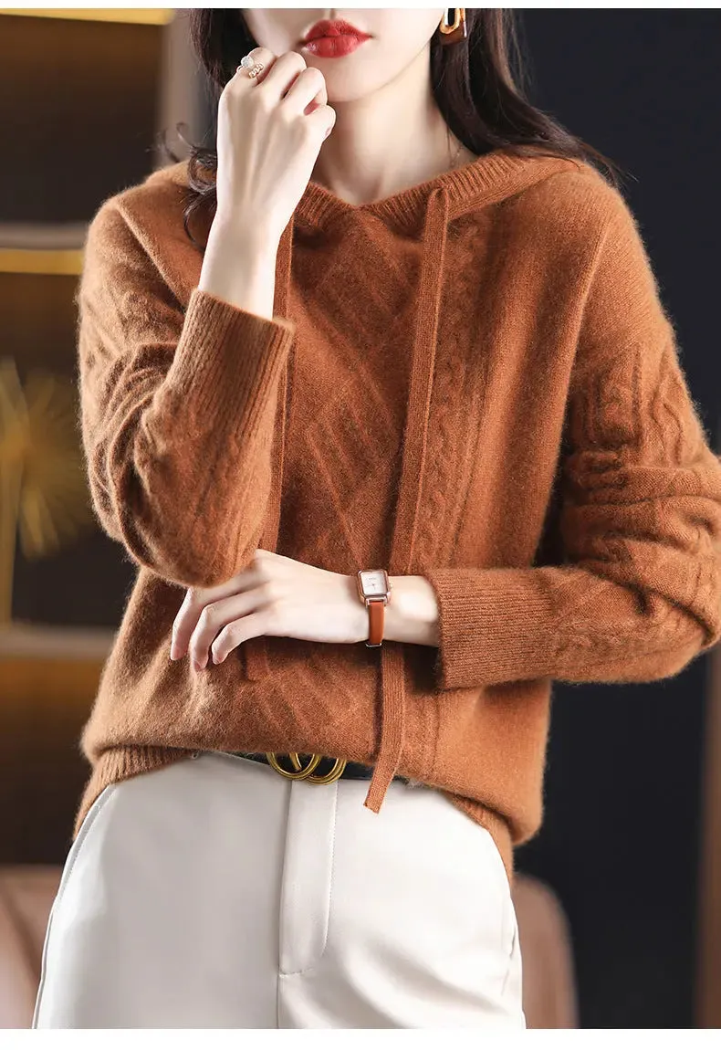 Women's Autumn Hooded Long Sleeve Loose Sweater