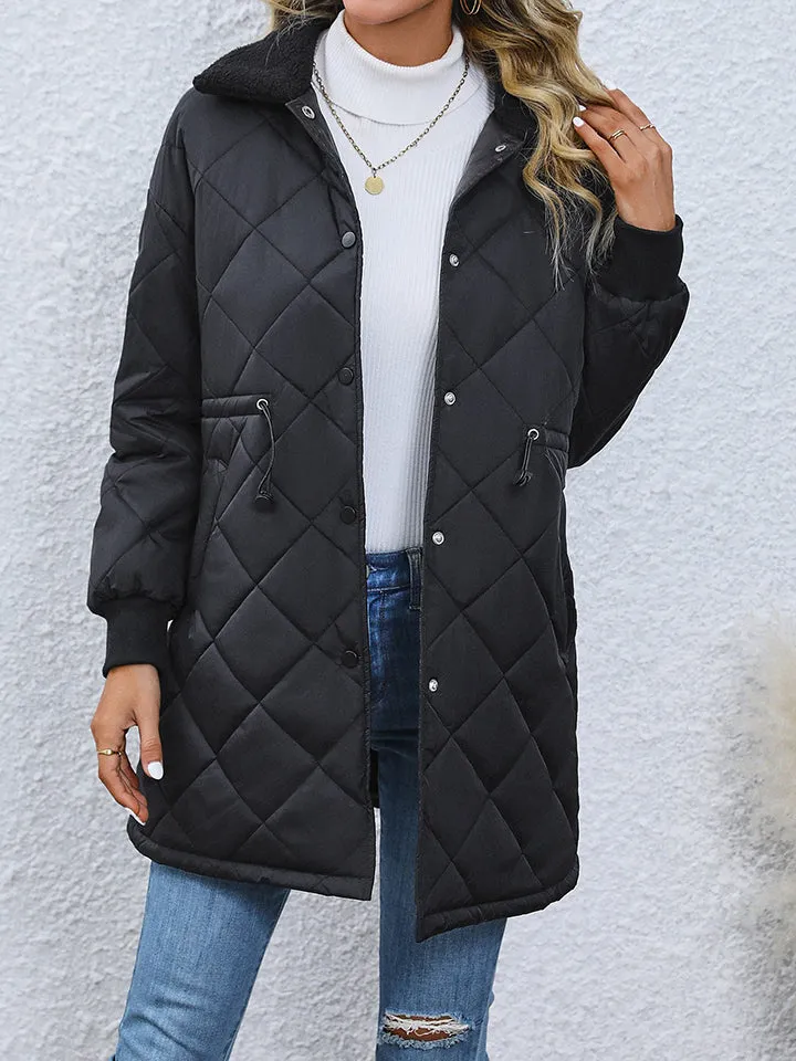 Women's Drawstring Waist Longline Winter Coat